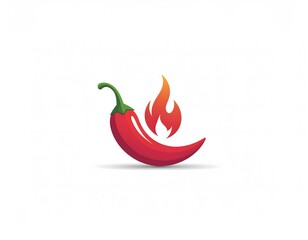 A stylized illustration of a red chili pepper with a flame behind it, suggesting spiciness and heat.