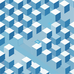 Obraz premium Seamless Abstract Isometric Cubes Pattern Vector