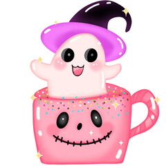 Little ghost in a coffee cup