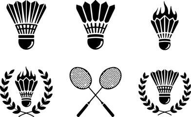 Badminton Champions Logo – Shuttlecock and Rackets Emblem