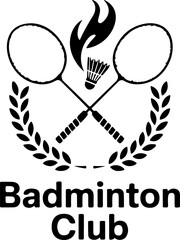 Badminton Champions Logo – Shuttlecock and Rackets Emblem
