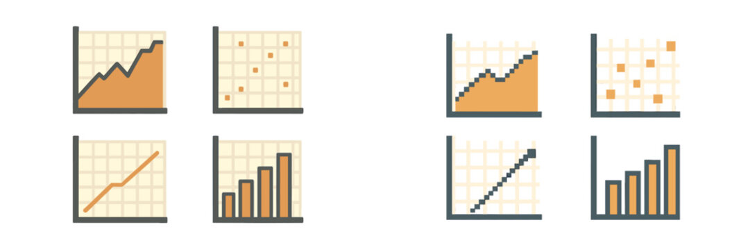 Business data charts and financial growth graphs for statistical analysis and market trends presentation