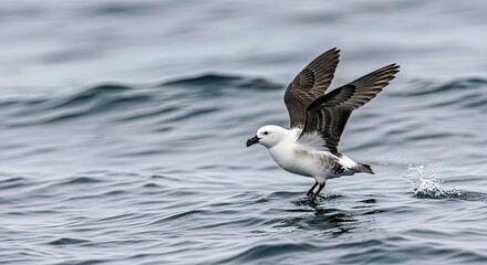 A Graceful Cape Petrel Gliding Above Waves in the Frigid Polar Waters
