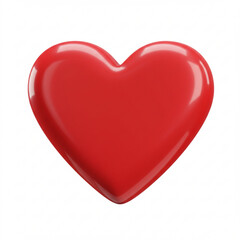 3d illustration of a glossy red heart isolated on a