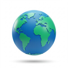 3d illustration of 3d globe with continents and oceans