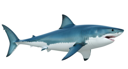 Isolated Great White Shark, Powerful Predator, Marine Life, Underwater Creature, Ocean Dweller