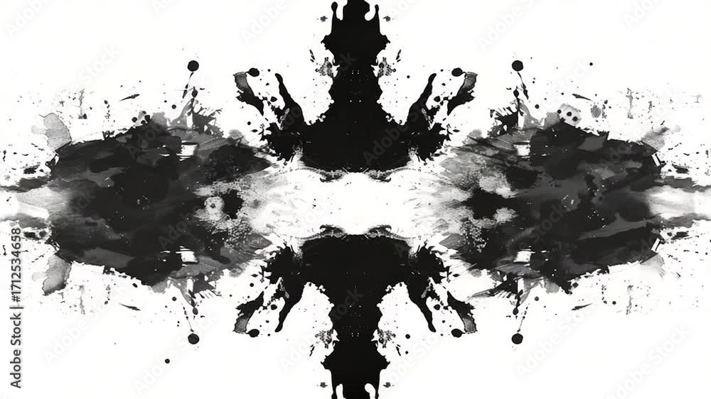 Poster a cross created using paint splatters, presented in a black and white color scheme