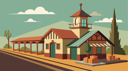 Located in a small farming village the train station is reminiscent of a bygone era with a bell tower and weathered brick exterior.