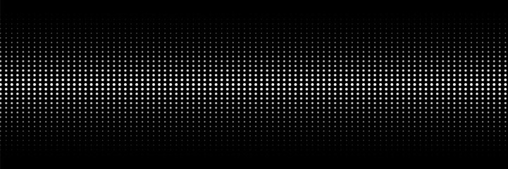 Flowing dots particles wave pattern halftone gradient curve shape isolated on white background. Vector in concept of technology, science, music