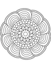 Flower Outline Illustration for Covering Book.