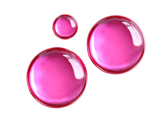 Round Pink Oil Droplets for Design Use Isolate On Transparent Background, cutout, png