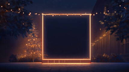 new year christmas snow winter frame border light outdoor video motion