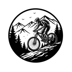 silhouette of a cyclist