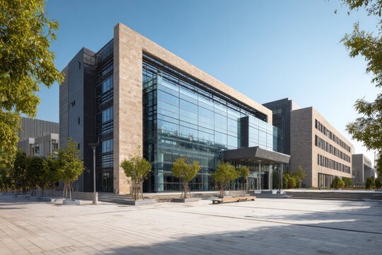Bright College Building with Modern Glass Design