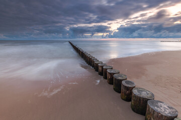 Beautiful view of Polish Baltic Sea at Niechorze.