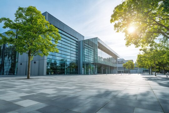 Bright College Building with Modern Glass Design