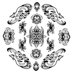 watercolor ornament mandala floral 