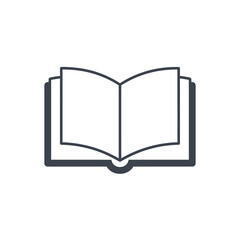 Open book illustration with blank pages for reading and education.