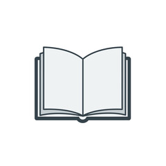 Open book illustration with blank pages for educational or literary concepts.