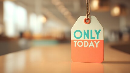 Sale Promotion Tag with Bold Text for Limited Time Offer Today