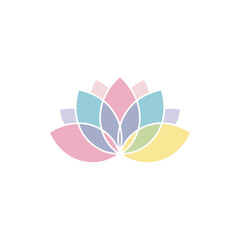 Pastel Lotus Flower Illustration with Delicate Petals and Soft Colors.