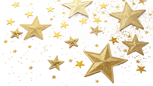 seamless pattern with stars Golden Stars White Background