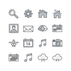Set of Minimalistic Line Icons for Web and Mobile Design.