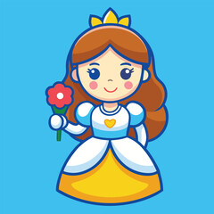 design logo vector icon cartoon mascot character princess