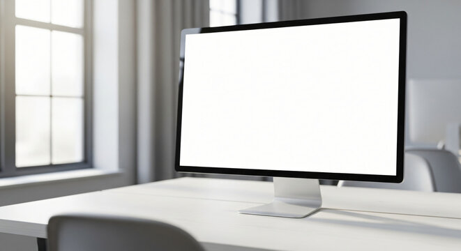 Desktop Monitor on Desk Mockup 1