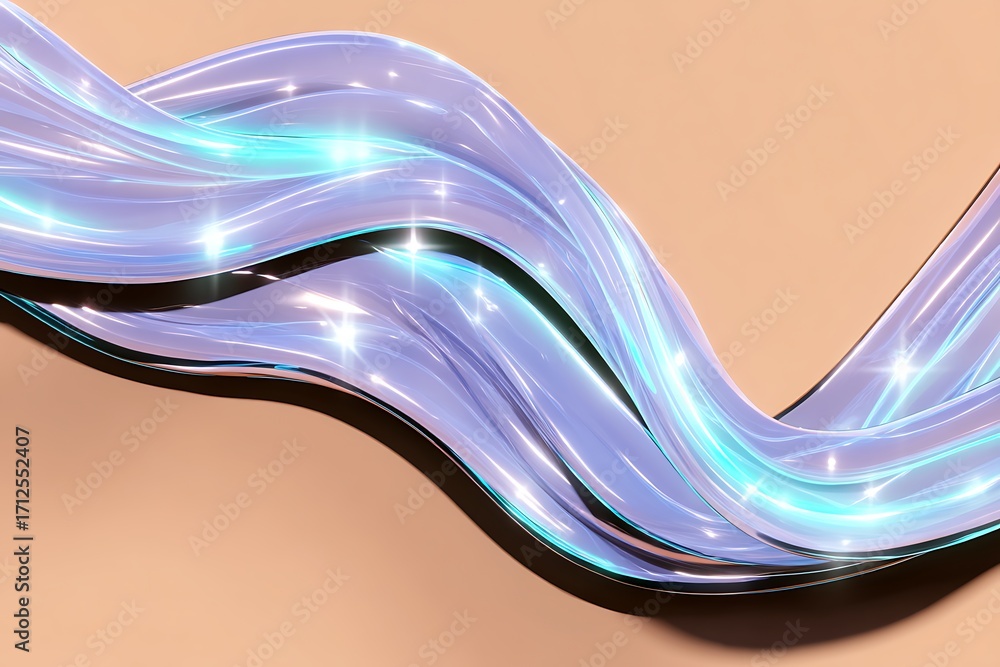 Poster flowing waves of soft light on a smooth background for abstract art and background design