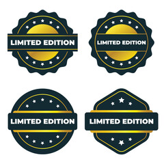 Limited Edition Badges. Gold and Dark Blue Luxury Labels  Tags  and Vector Graphics for Branding