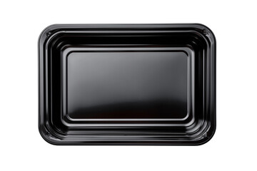 Black Rectangular Baking Dish with Handles, Empty on Transparent Background