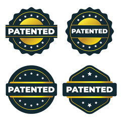 Patented Seal  Gold Badge  Vector Icon  Business Graphics Template