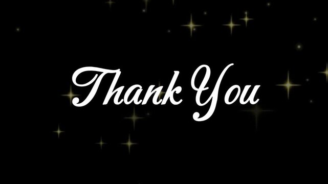 Sparkle Thank you animated text intro - animation motion graphics replacable alpha channel, for the intro or outro.