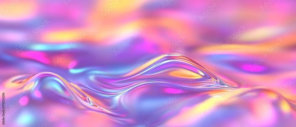 Poster abstract wave pattern with vibrant colors in a smooth flowing surface resembling dreamy liquid art