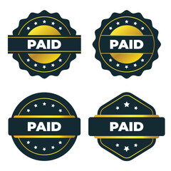 Premium Gold Paid Badges. Vector Graphics  Design Elements & Icons