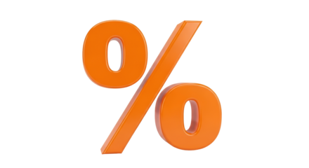 Isolated percentage sign rendering symbolizing business finance discount rate calculation symbol