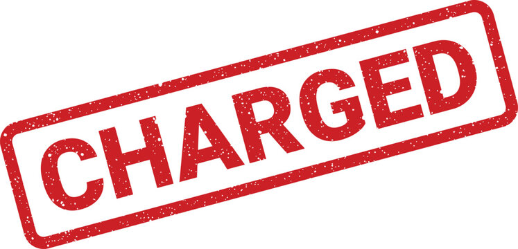 Distressed charged word stamp, grungy illustration for official documents and business correspondence