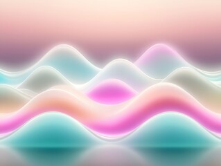 Soft pastel waves with gradient colors creating a serene and calming abstract background for creative projects