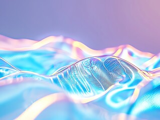 Abstract Fluid Motion with Shimmering Light Effects in Soft Pastel Colors for Modern Design and Artistic Purposes