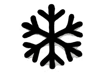 Obraz premium Snowflake spray textured graffiti doodle. Hand drawn abstract grunge shape. Winter snow punk icon. Stencil street art symbol. Creative bold design element. Vector illustration.