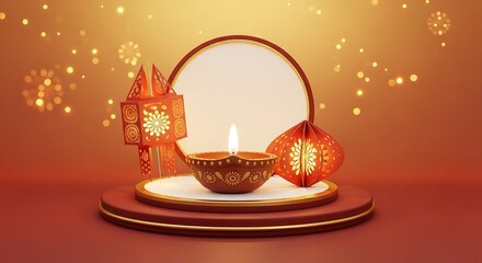 Diwali Festival Festive Lights and Diya.
