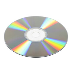 Optical data storage technology featuring iridescent light refraction on a compact disc