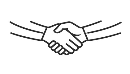Simple line drawing of a handshake