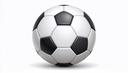 Fototapeta premium A Realistic Soccer Ball with a Classic Design Isolated on a Pristine White Background