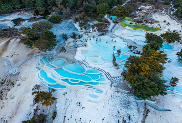 Aerial view of Baishuitai in Shangri-La, Yunnan	
