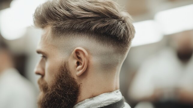 A stylish haircut featuring a faded undercut with a well-groomed beard, showcasing modern barbering techniques.