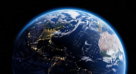 Earth from Space, Stunning Blue Planet, View of the World, Beautiful Image, Amazing View, Celestial Body.
