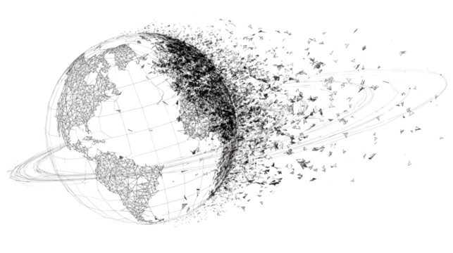 Abstract art of wireframe sphere geometric 3D shape isolated on white background