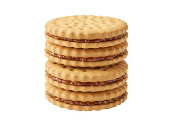 Isolated Stack of Sweet Filled Biscuits Delicious Dessert Sandwich Cookie Treats Yum